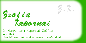 zsofia kapornai business card